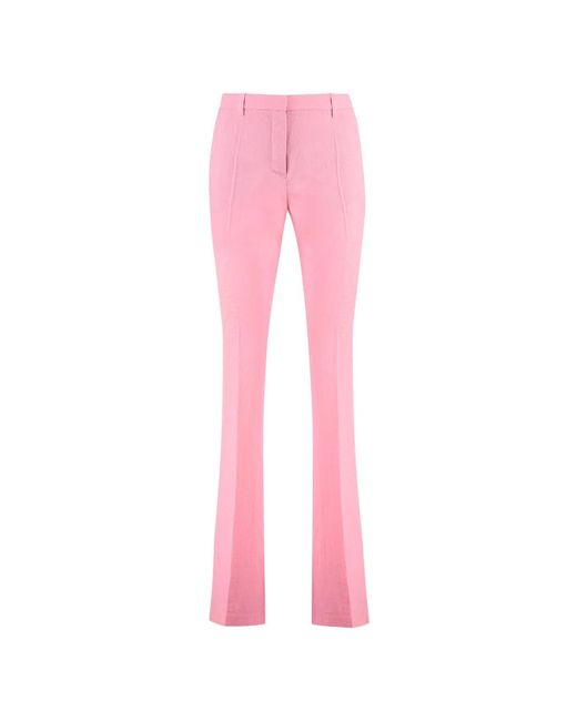 Versace Broeken ,Roze ,Wol Wijde Broeken in het Pink