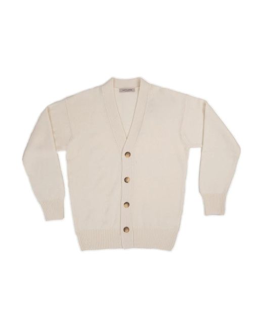 La Fileria Truien & Vesten ,Wit ,Polyester Geknoopte Cardigan Sweatshirts & Hoodies in het White voor heren