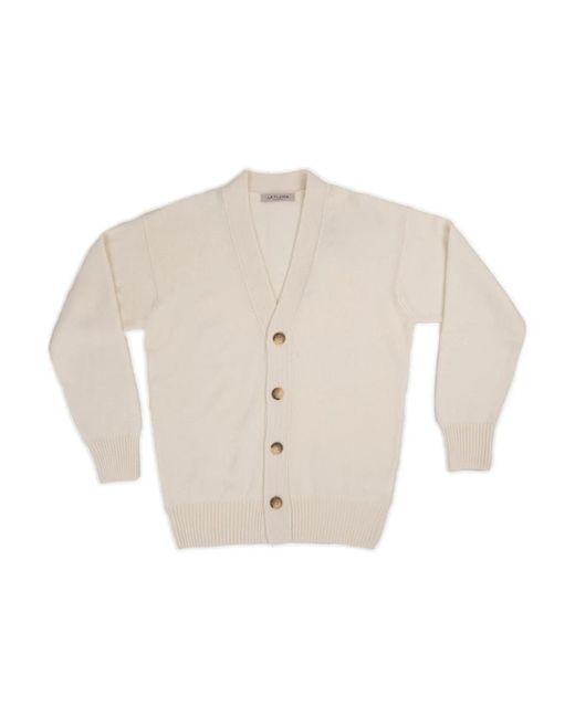 La Fileria Truien & Vesten ,Wit ,Polyester Geknoopte Cardigan Sweatshirts & Hoodies in het White voor heren