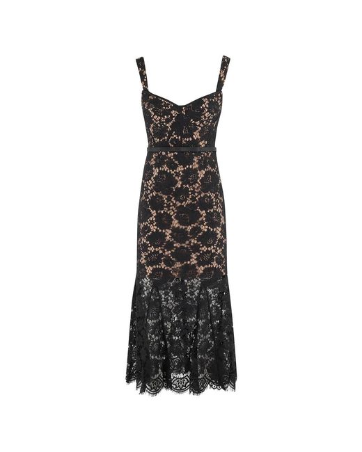 Midi Dresses Self-Portrait en coloris Black