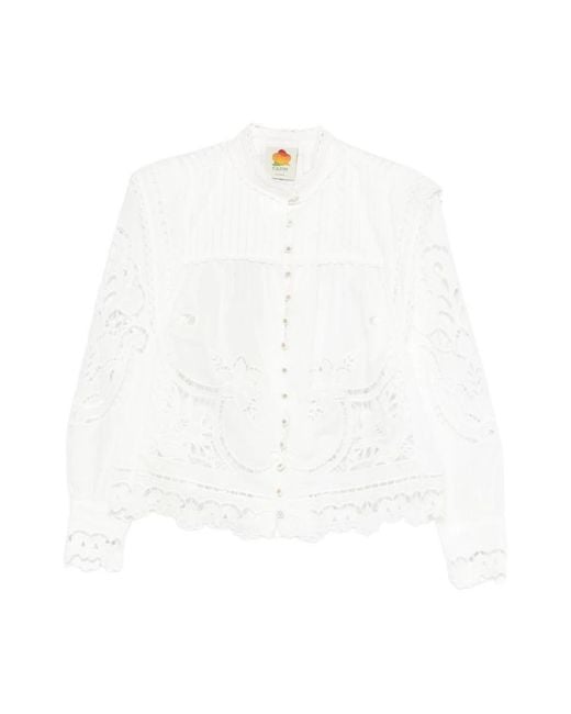 Farm Rio White Blouses
