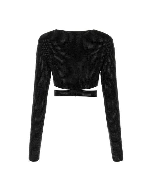 ANDREA ADAMO Black Verziertes viskose-mix-top