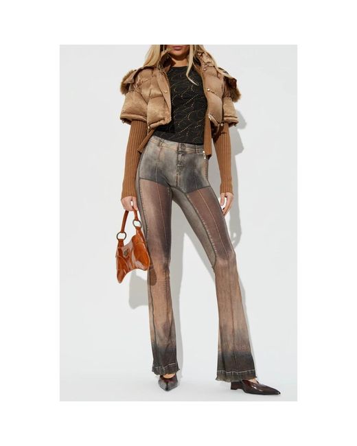 KNWLS Jassen ,Bruin ,Leer Short Padded Jacket Mabel in het Brown