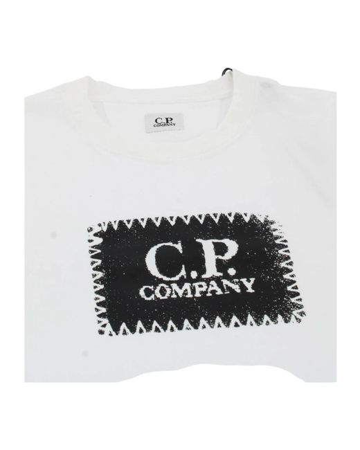 C P Company Jersey Logo Label T-Shirt in White für Herren