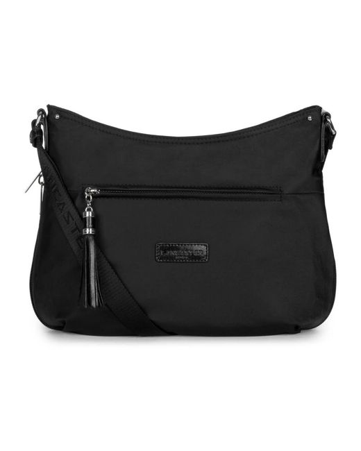 Lancaster Black Basic pompon umhängetasche