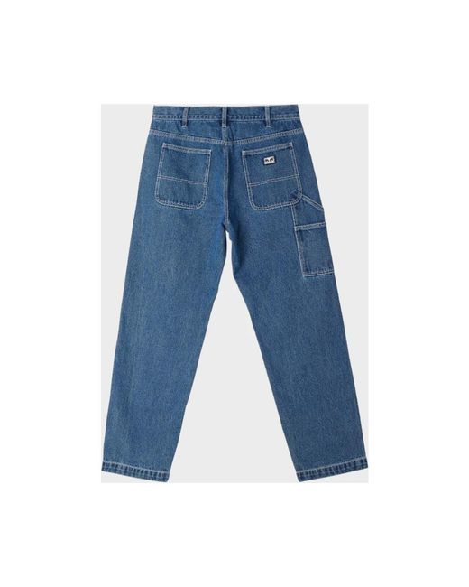 Obey Blue Straight Fit Jeans for men