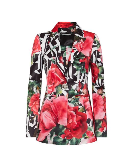 Philipp Plein Jassen ,Veelkleurig ,Polyester Double-Breasted Blazer Dark Romance in het Red