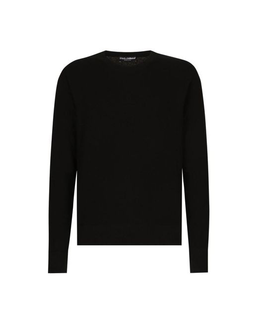 Dolce & Gabbana Black Round-Neck Knitwear for men
