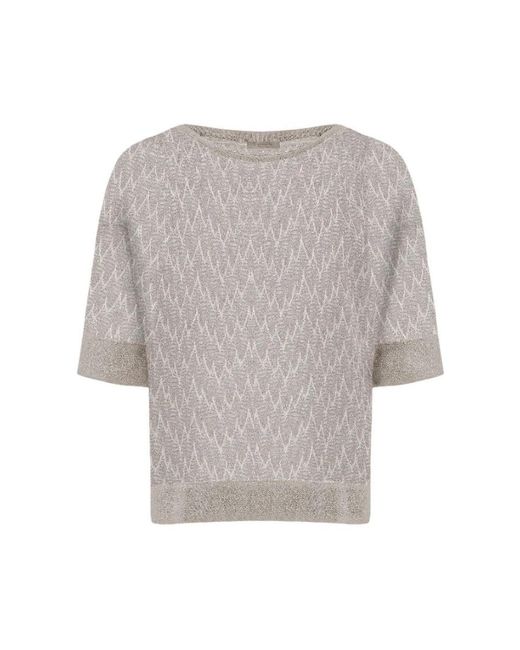 D.exterior Gray Round-Neck Knitwear