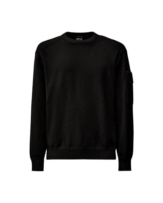 C P Company Merino Wol Ronde Hals Sweater in het Black voor heren