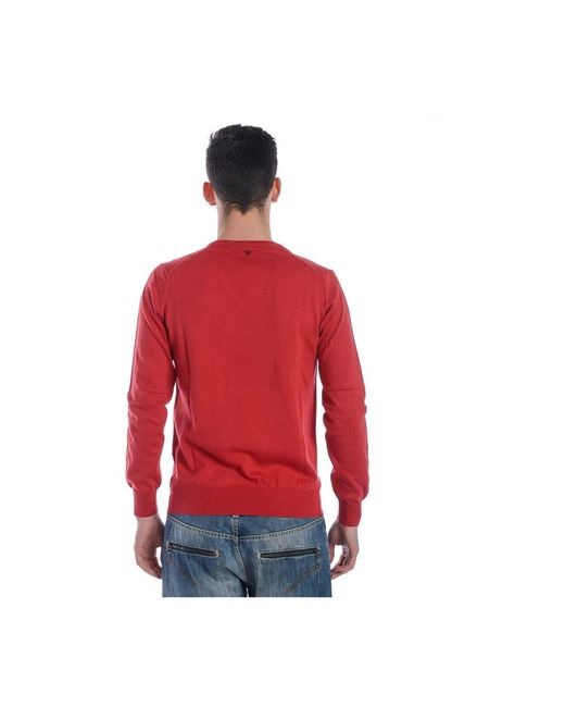 Daniele Alessandrini Red V-Neck Knitwear for men