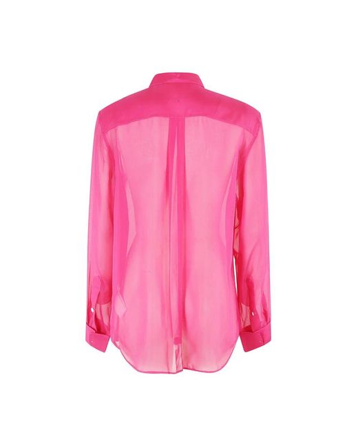 Helmut Lang Pink Durchsichtige bluse fuchsia