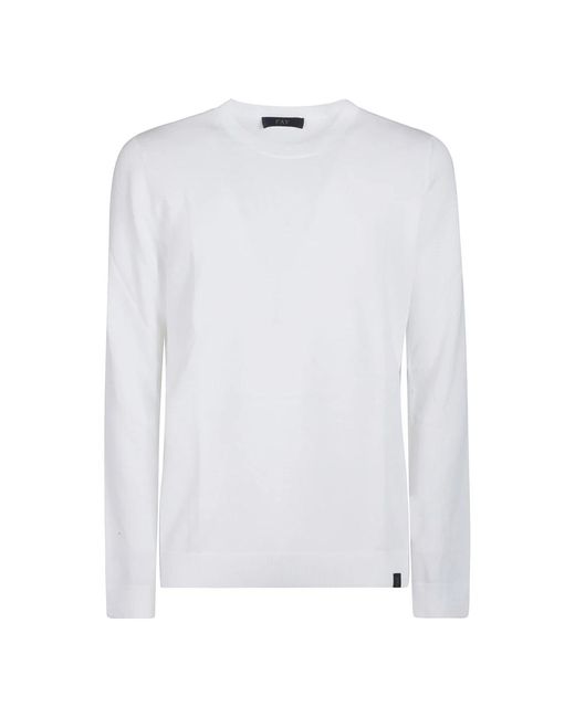 Fay Stilvoller Strickpullover in White für Herren