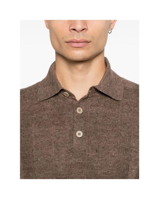 Brunello Cucinelli Brown Polo Shirts for men