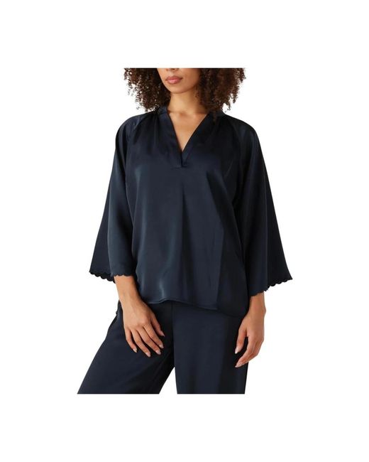 Bruuns Bazaar Overhemden ,Blauw ,Polyester Polyester Blouse Voor in het Blue