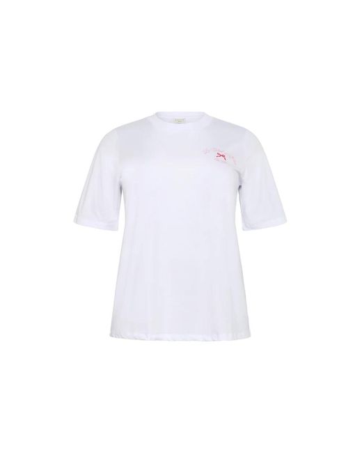 T-Shirts Kaffe de color White
