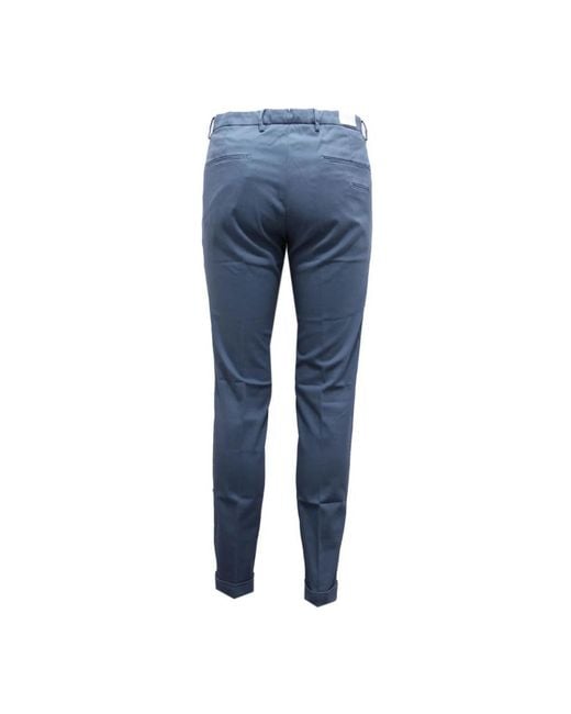 BRIGLIA Blue Slim-Fit Trousers for men
