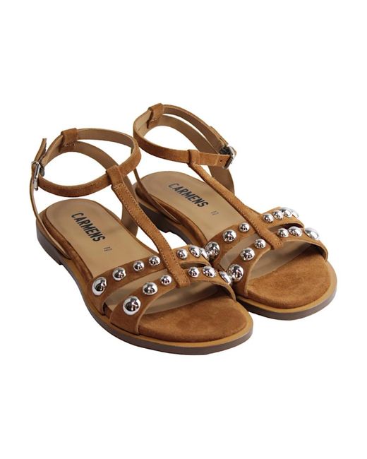 Carmens Brown Flat Sandals