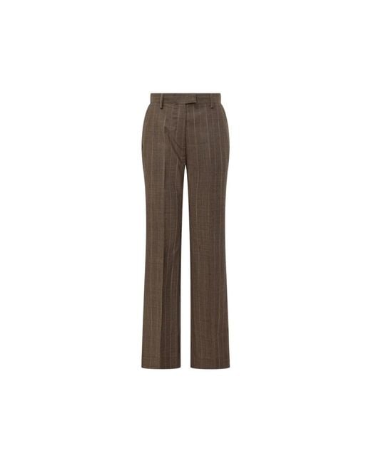 Ganni Brown Straight Trousers