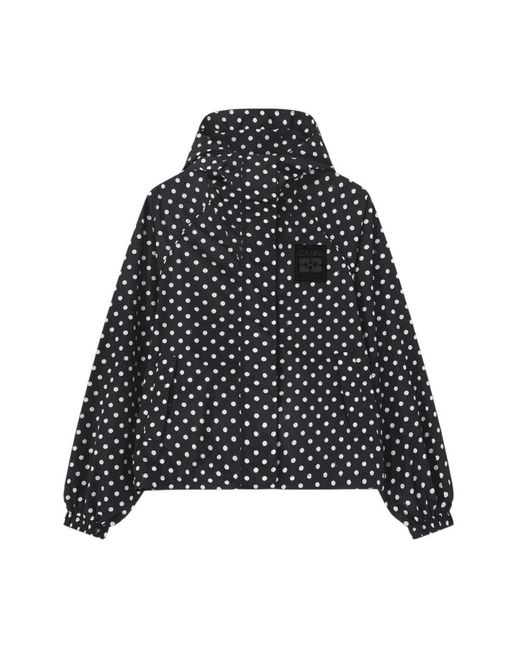Ganni Printed Nylon Jacket in het Black