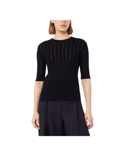 Max Mara Black Round-Neck Knitwear