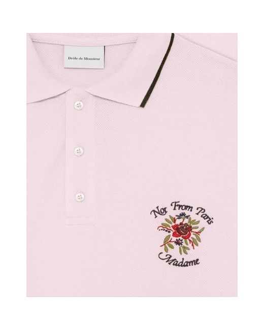 Drole de Monsieur Pink Polo Shirts for men