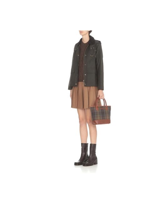 Barbour Black Braune jacke mit cordkragen