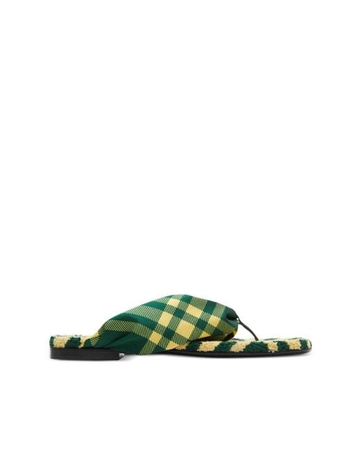 Burberry Green Flip Flops