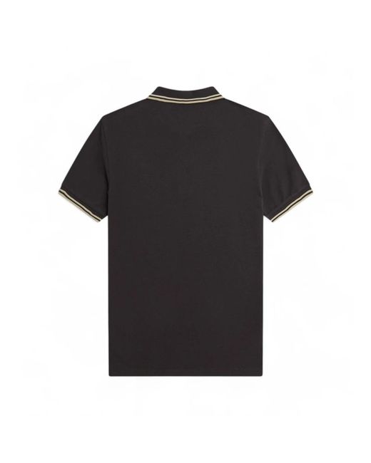Fred Perry Tops ,Groen ,Katoen Polo Shirt Met Dubbele Tipping in het Black voor heren