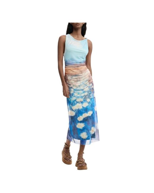 Desigual Blue Midi Dresses