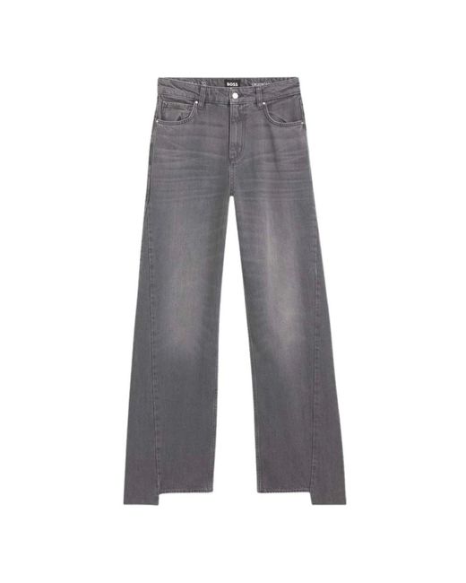 Boss Gray Straight Fit Jeans for men