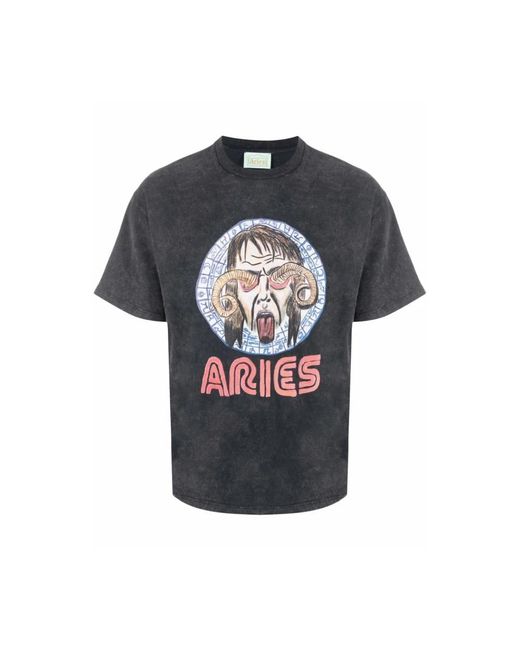 Aries Tops ,Zwart ,Katoen Tops in het Blue voor heren