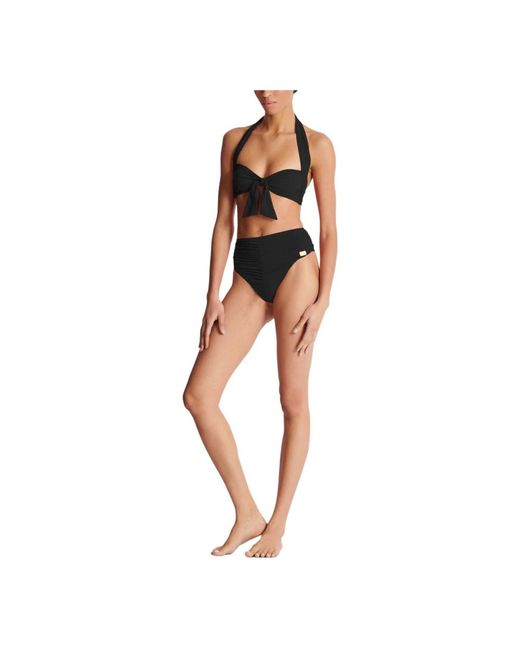 Balmain Black Schlichter Zweiteiliger Badeanzug