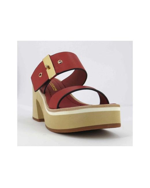 Elvio Zanon Brown Heeled Mules