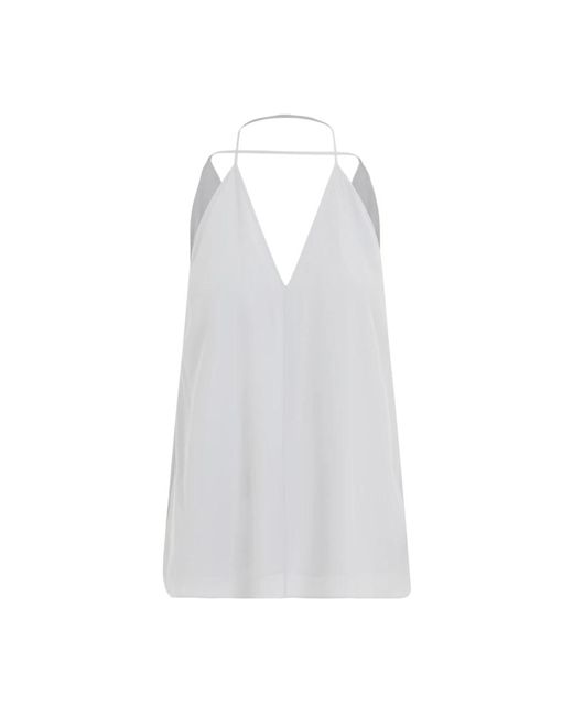 Toteme double-halter silk top di Totême  in White