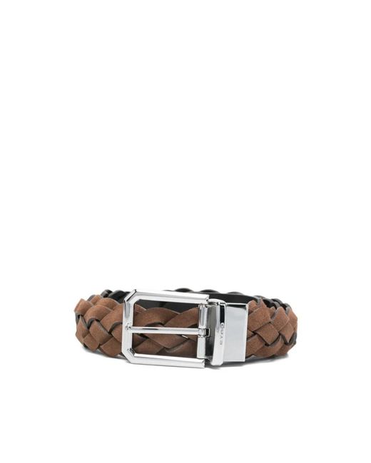 Etro Accessoires ,Bruin ,Suède Gevlochten Omkeerbare Suède Riem in het Brown voor heren