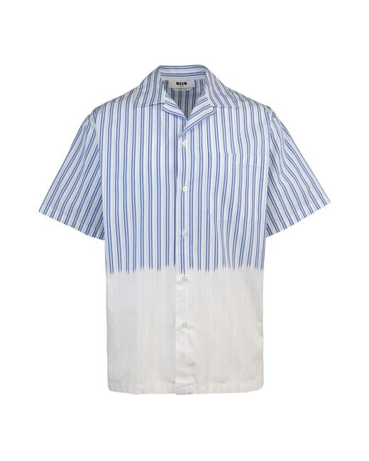 MSGM Blue Short Sleeve Shirts for men