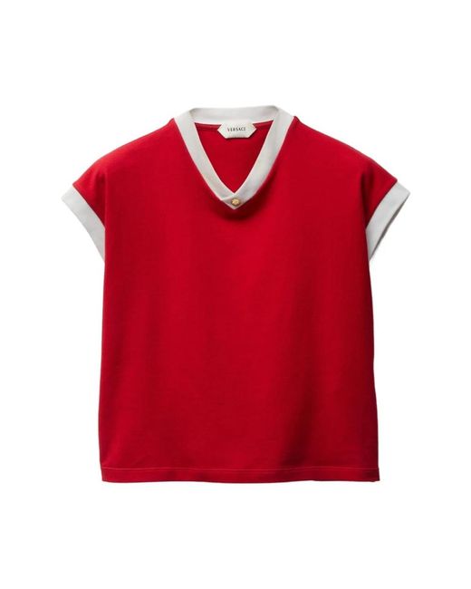 Camiseta Medusa De Jersey De Algodon Versace de color Red