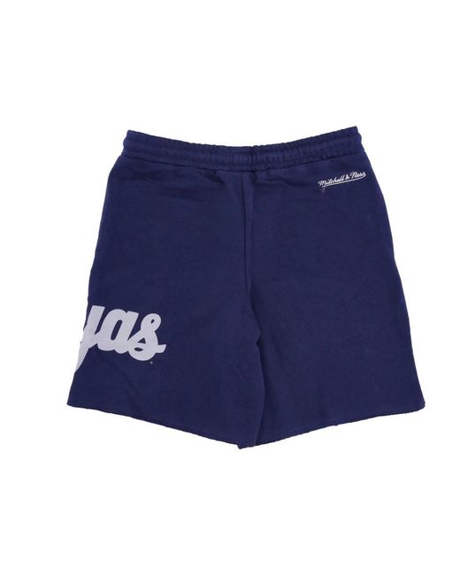 Mitchell & Ness Korte Broeken ,Blauw ,Ncaa Game Day Franse Terry Shorts in het Blue voor heren