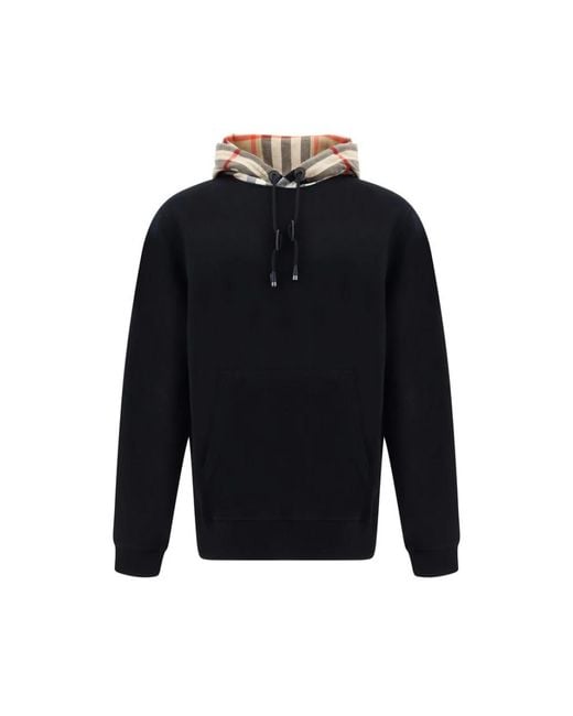 Burberry Hoodies & Sweatvesten ,Zwart ,Katoen Samuel Hoodie Met Archivio Check Patroon in het Blue voor heren