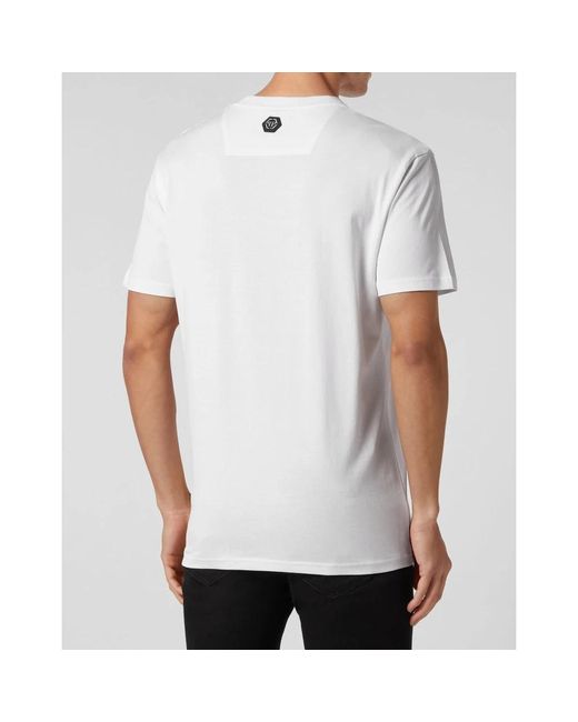 Philipp Plein T-Shirt Rundhals Ss Skull&Bones in White für Herren
