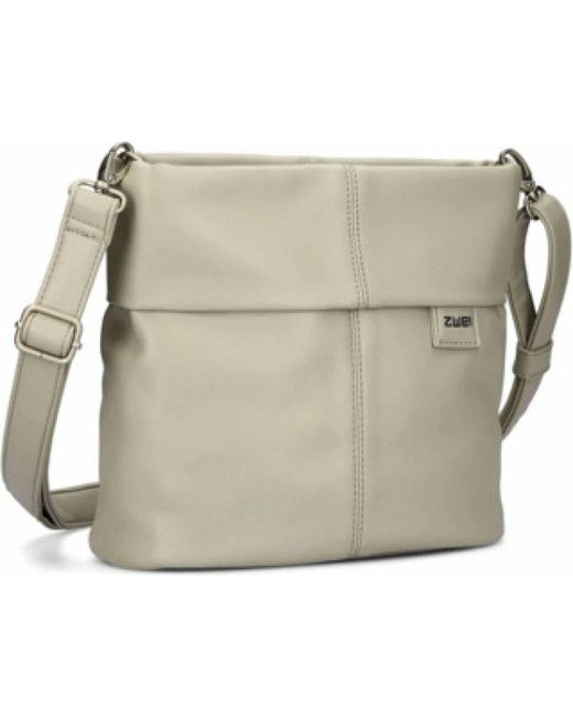Zwei Natural Anthrazit Stilvolle Tasche