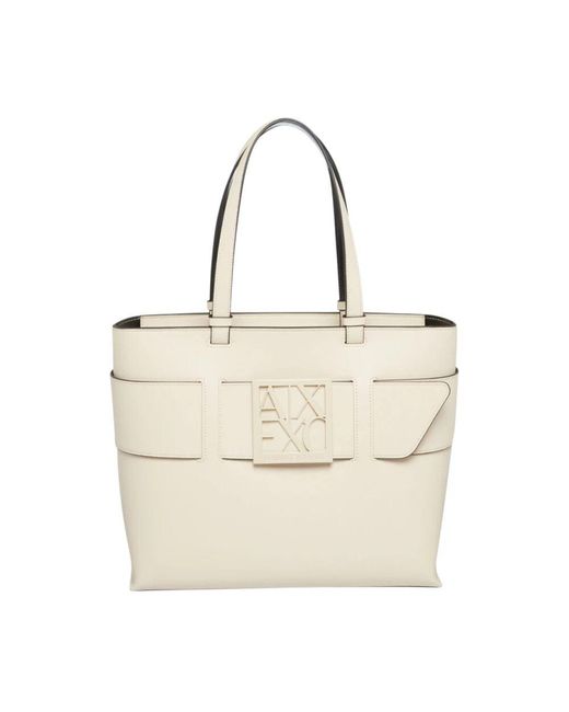 ARMANI EXCHANGE Natural Trendige Shopper Tasche Mit Monogramm