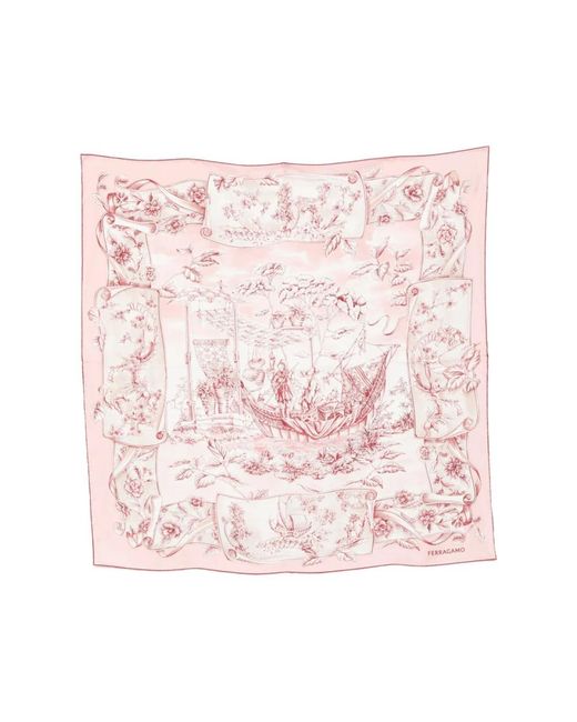 Ferragamo Pink Silky Scarves