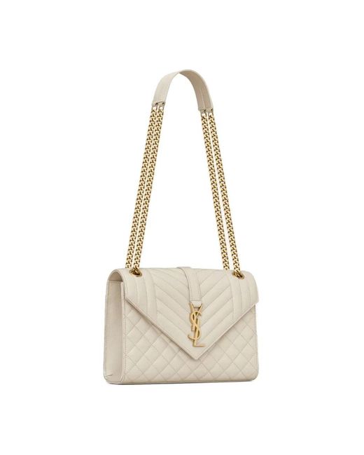 Saint Laurent White Envelope Medium Bag