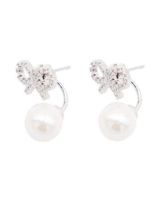 Self-Portrait White Earrings