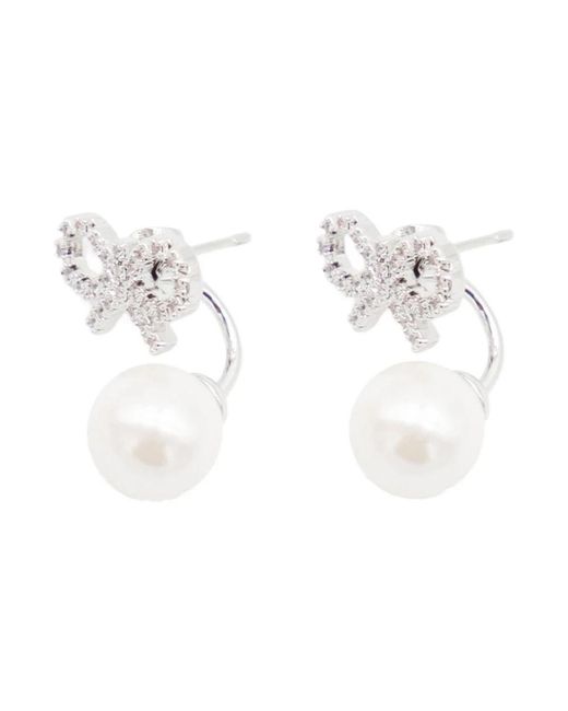 Self-Portrait White Silberne Bijoux Ohrringe