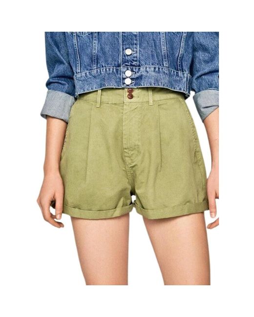 Shorts estilo chinos con cierre de doble botón Pepe Jeans de color Green
