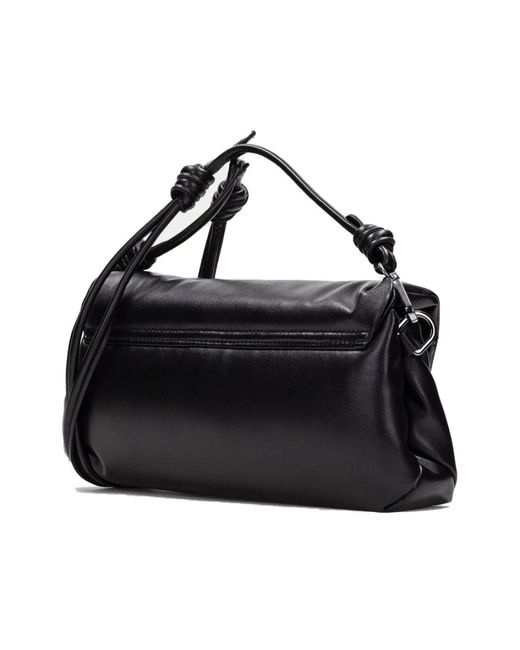 Hispanitas Black Gepolsterte Schultertasche Mit Metall-Drehverschluss