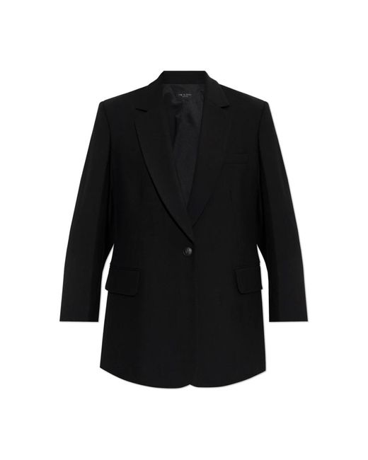 Rag & Bone Black Blazer Mit Offenen Revers